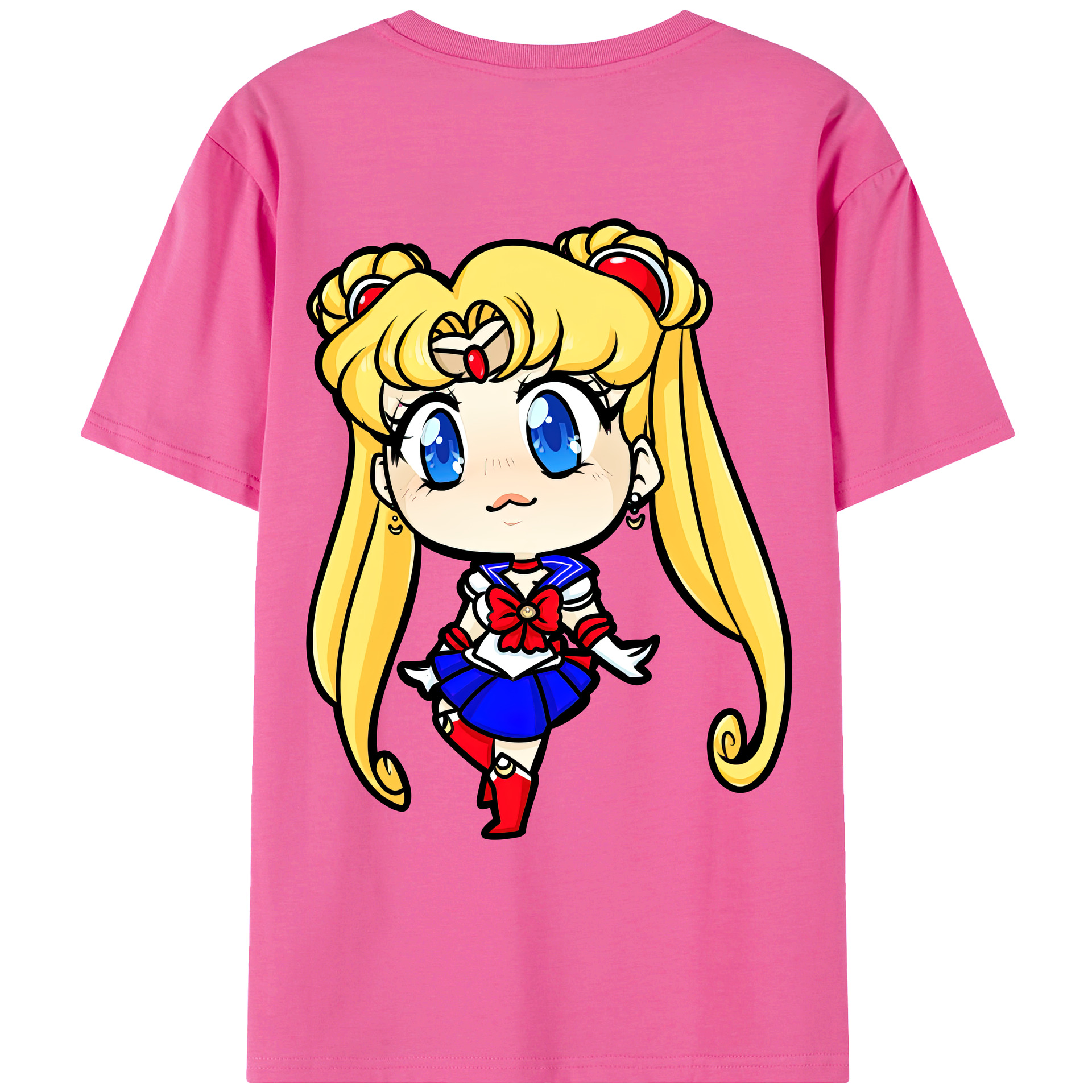 （画像用） 美少女戦士セーラームーン 月野 うさぎ つきの うさぎ Sailor Moon Tsukino Usagi レディース半袖Tシャツ(バックプリント)
